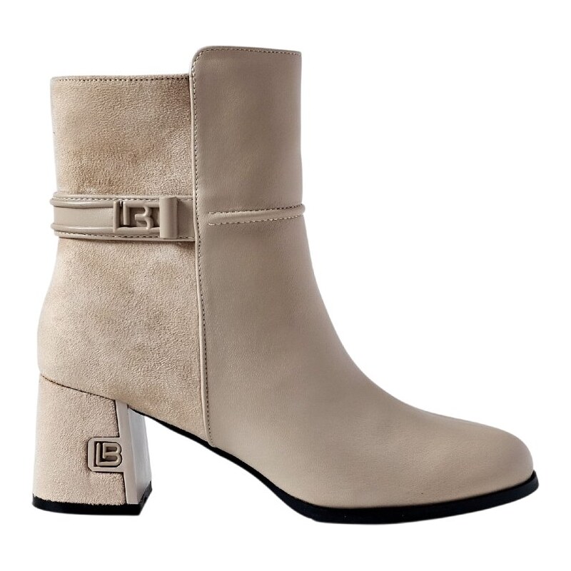 Krémové členkové čižmy Laura Biagiotti Calf Micro Mud 65680619