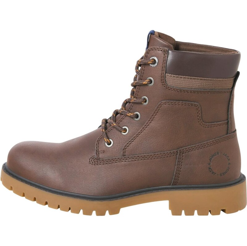 JACK & JONES Šnurovacie čižmy JFWFINIUS tmavohnedá 65679257
