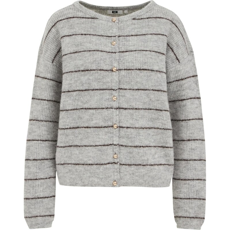 WE Fashion Kardigán hnedá / svetlosivá 65679361