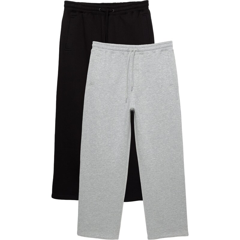 Pull&Bear Nohavice svetlosivá / čierna 65696295