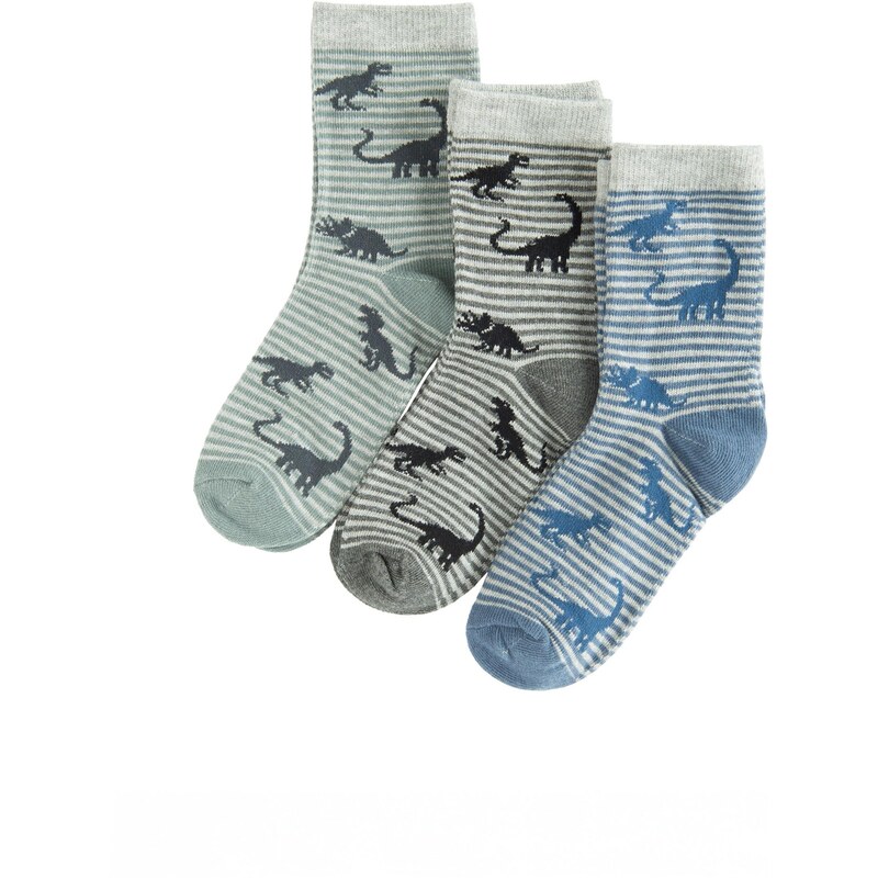 Cool Club Ponožky kráľovská modrá / svetlosivá / sivá melírovaná / 65895350