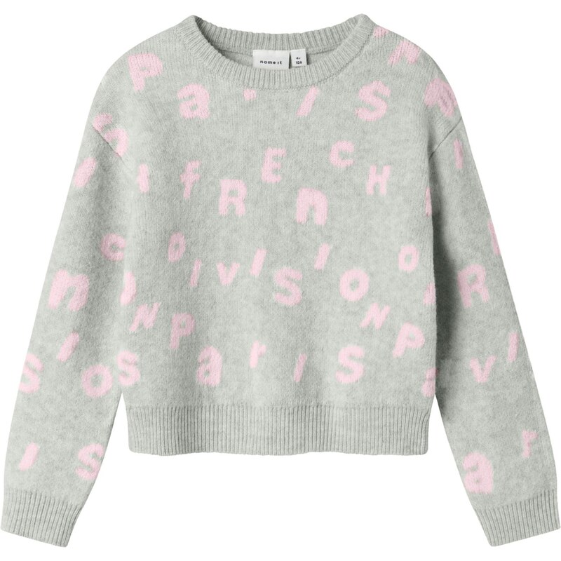 NAME IT Sveter FOLINE svetlosivá / ružová 65696378