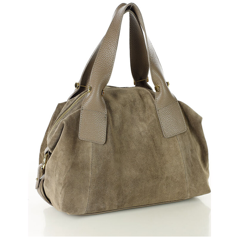 MARCO MAZZINI Béžová taupe kožená kabelka (s288b) 65691215