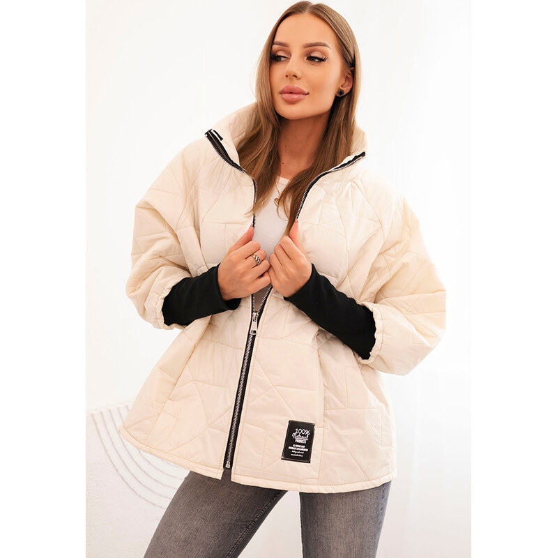 Kesi Smotanová dámska prešívaná bunda so stojačikom a elastickými 65691247