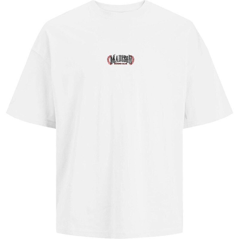 JACK & JONES Tričko JORMADISON tmavočervená / čierna / biela 65696108