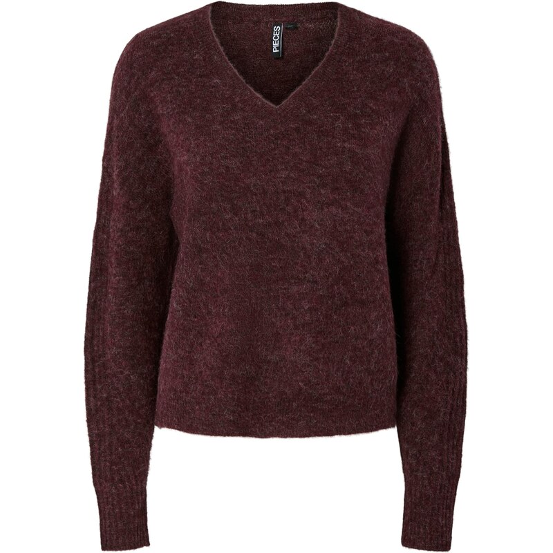 PIECES Sveter vínovo červená 65895703