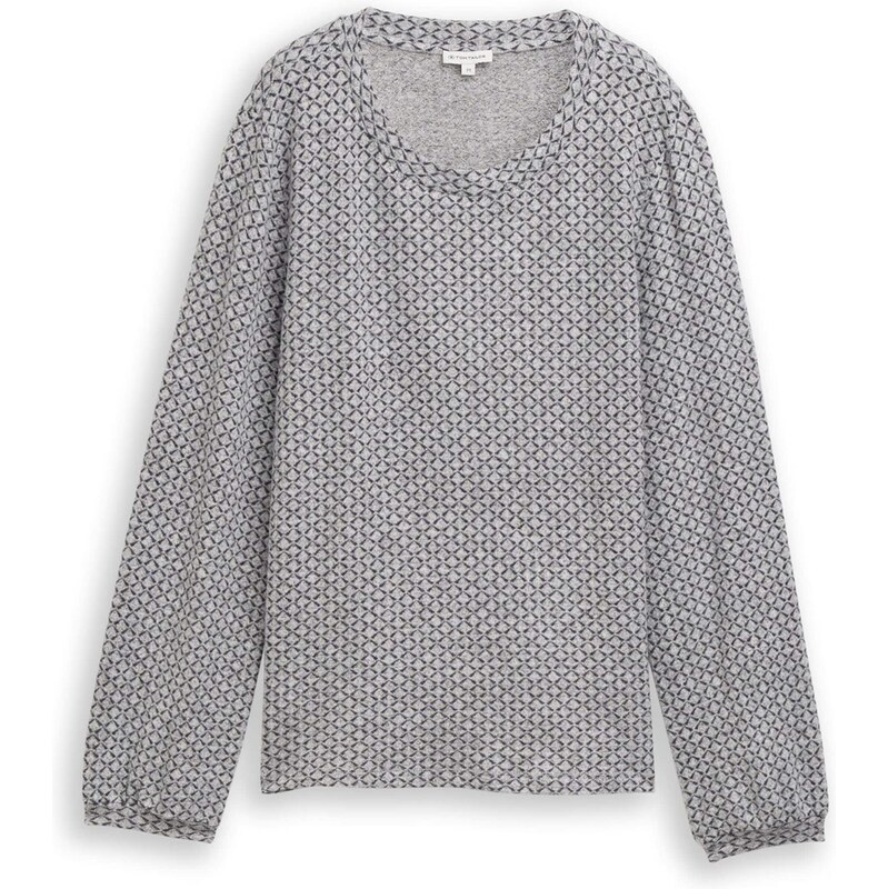 TOM TAILOR Tričko sivá melírovaná / čierna 65696710