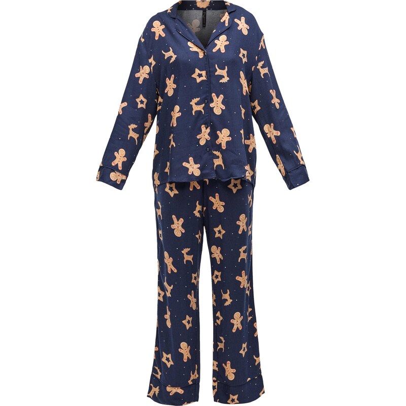 Hunkemöller Pyžamo Ginger piesková / námornícka modrá / ružová / biela 65696783