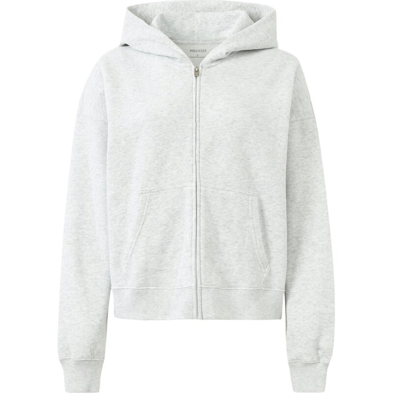 HOLLISTER Tepláková bunda svetlosivá 65696781
