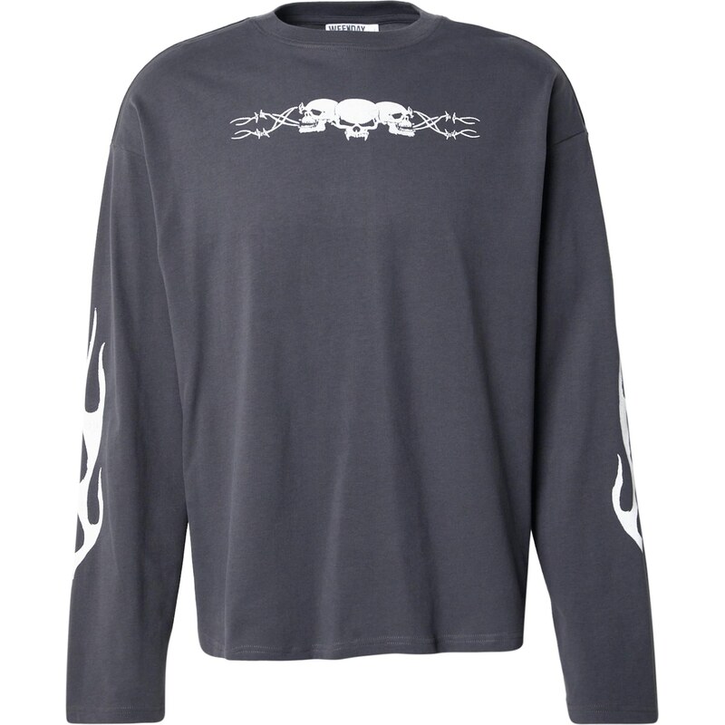 WEEKDAY Tričko tmavosivá / biela 65708380