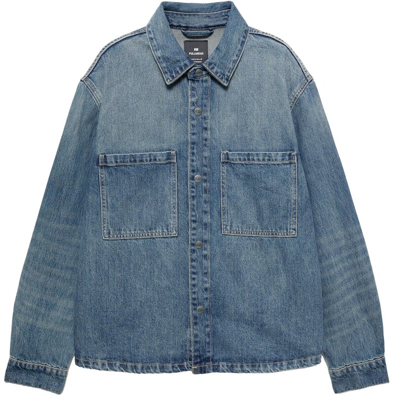 Pull&Bear Košeľa modrá denim 65894129