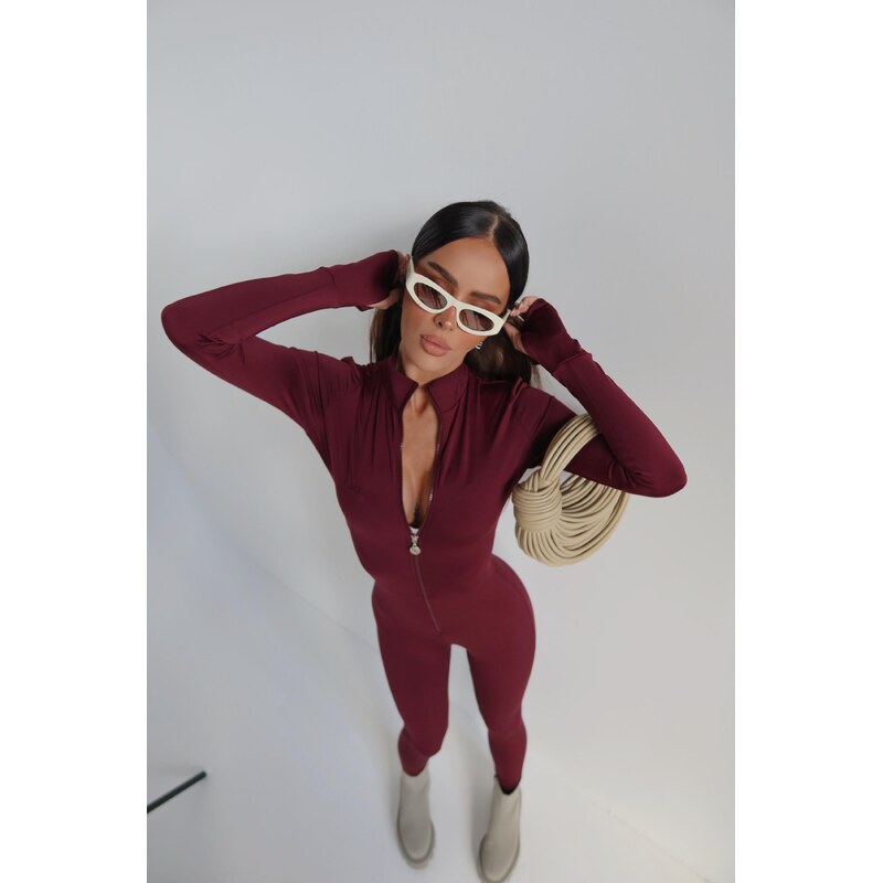 LaManuel Dámska bordová lycrová kombinéza HEAVY 65702392