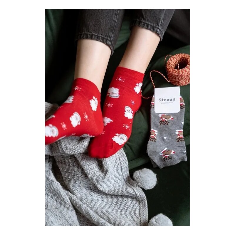 Dámske členkové ponožky Steven, vianočné, 35-40 66247506