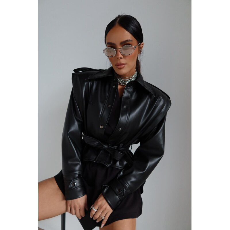 LaManuel Dámska čierna kožená bunda WANTED 65702679