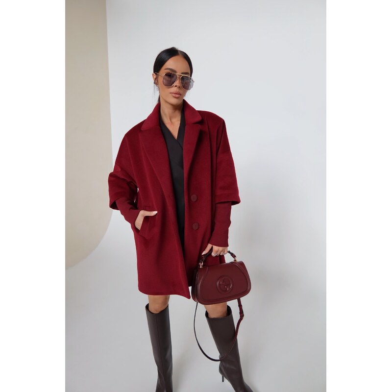 LaManuel Dámsky bordový kabát Eternal 65702683