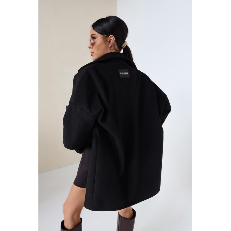 LaManuel Dámsky čierny kabát Eternal