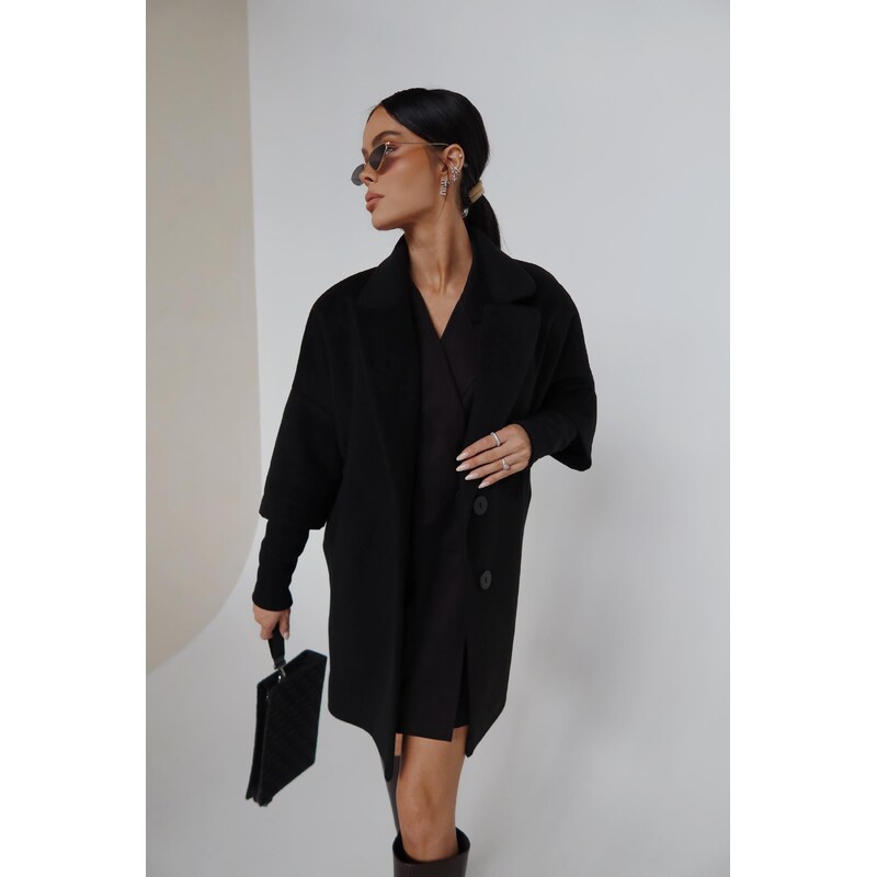 LaManuel Dámsky čierny kabát Eternal