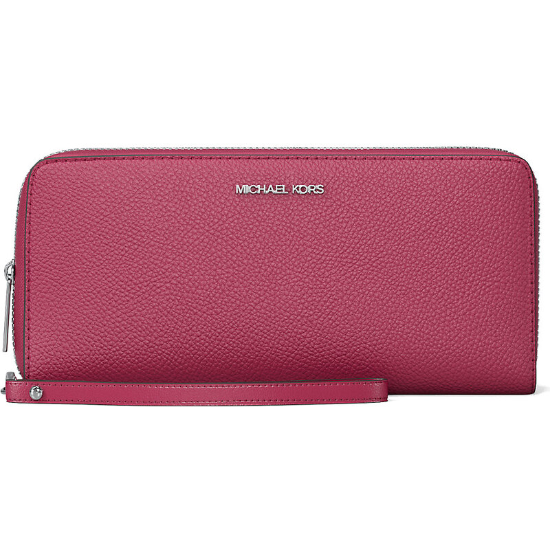 Michael Kors Large Pebbled Leather Continental Wallet Dark Rapsberry 65705567