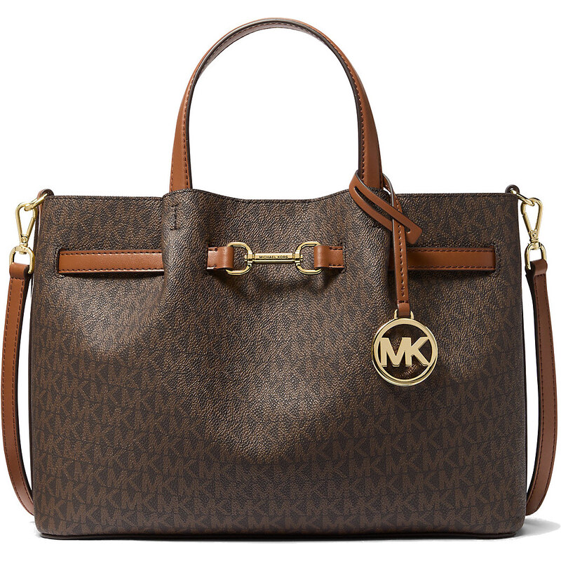 Michael Kors Carson Medium Signature Logo Satchel Brown 65705562