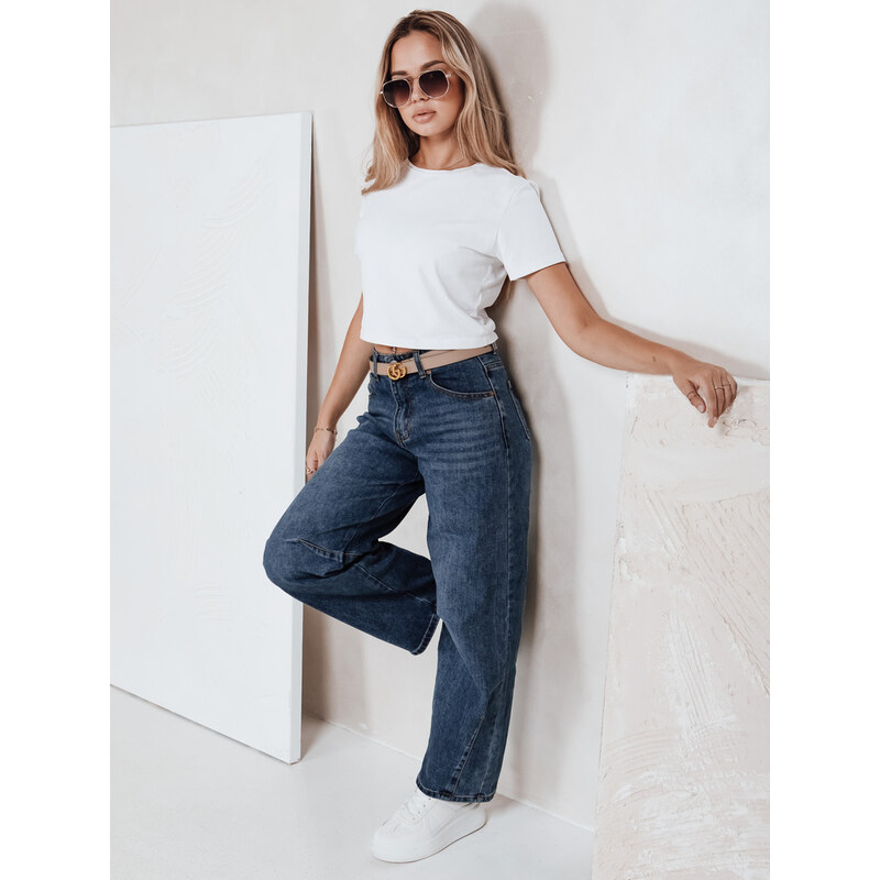 DStreet Dámske široké rifle wide leg modré 65798376