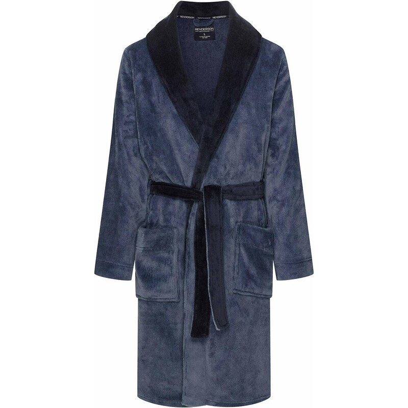 Henderson Tmavomodrý pánsky rebrovaný župan Nantes 43375 Nantes M-3XL 65703480