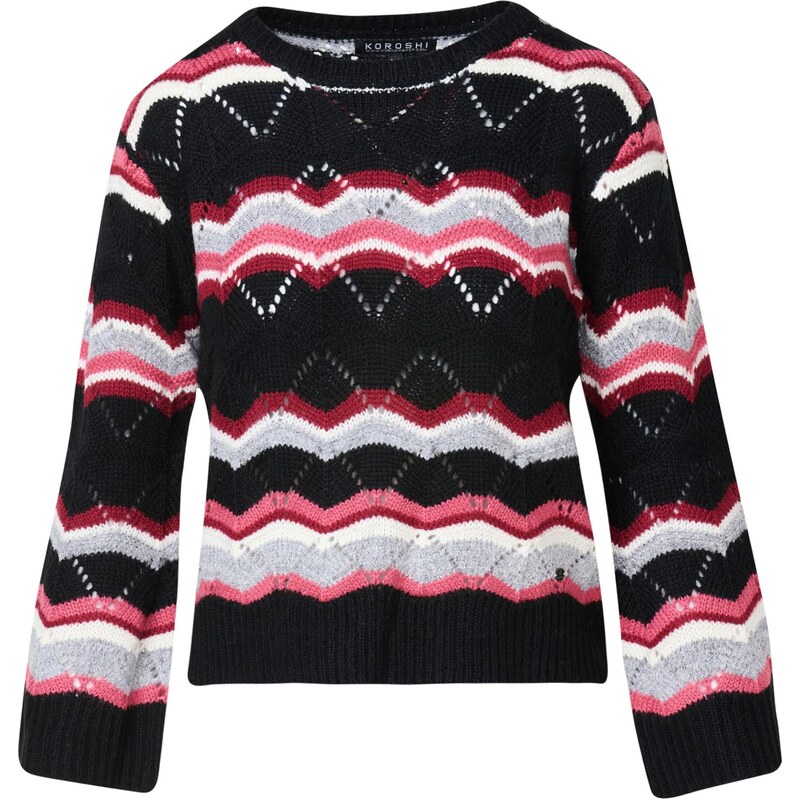 KOROSHI Sveter sivá / pitaya / čierna / biela 65889788