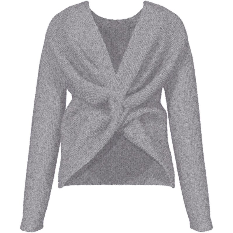 VILA Sveter VIOSAJA sivá melírovaná 65895569