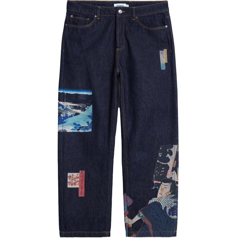 Desigual Džínsy tmavomodrá / červená / biela 65889620