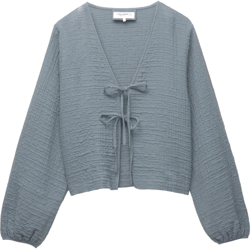 Pull&Bear Blúzka dymovo modrá 65887629