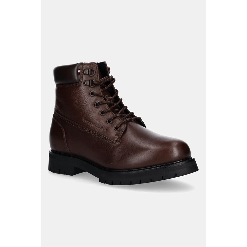Kožené členkové topánky Tommy Hilfiger FLEX TH OUTDOOR RS LTH BOOT 65713300