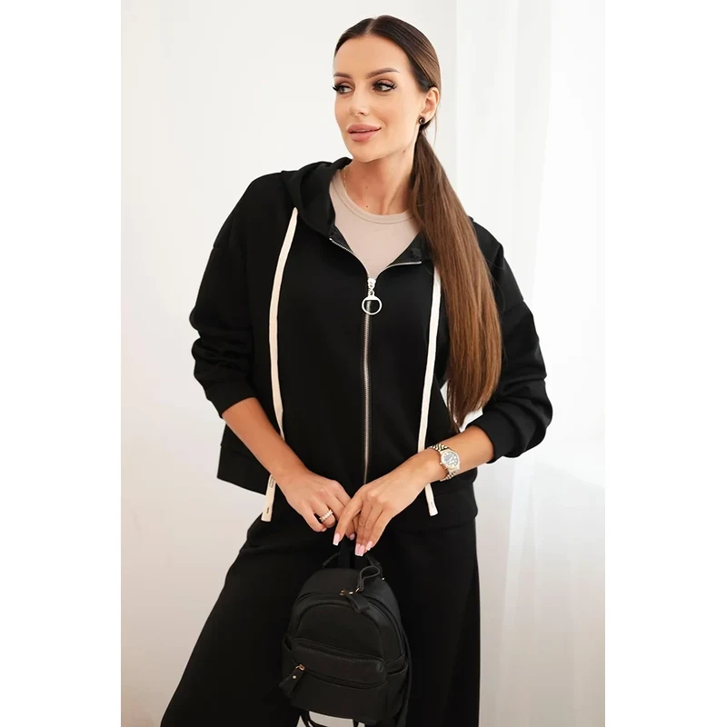 Kesi Włoski Dámsky komplet s maslom so širokými nohavicami a mikinou 65712652