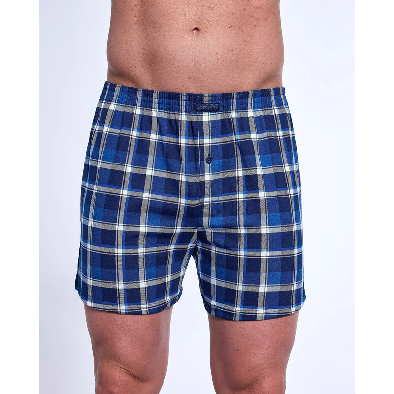 Pánske boxerky Comfort 002/318 Tmavomodré kockované nohavičky - 67855857