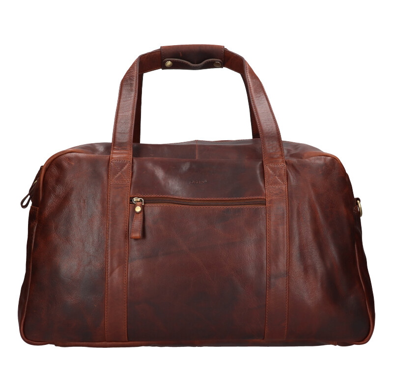 Lagen Kožená cestovní taška BLC-221-1414 hnedá melír 65724063