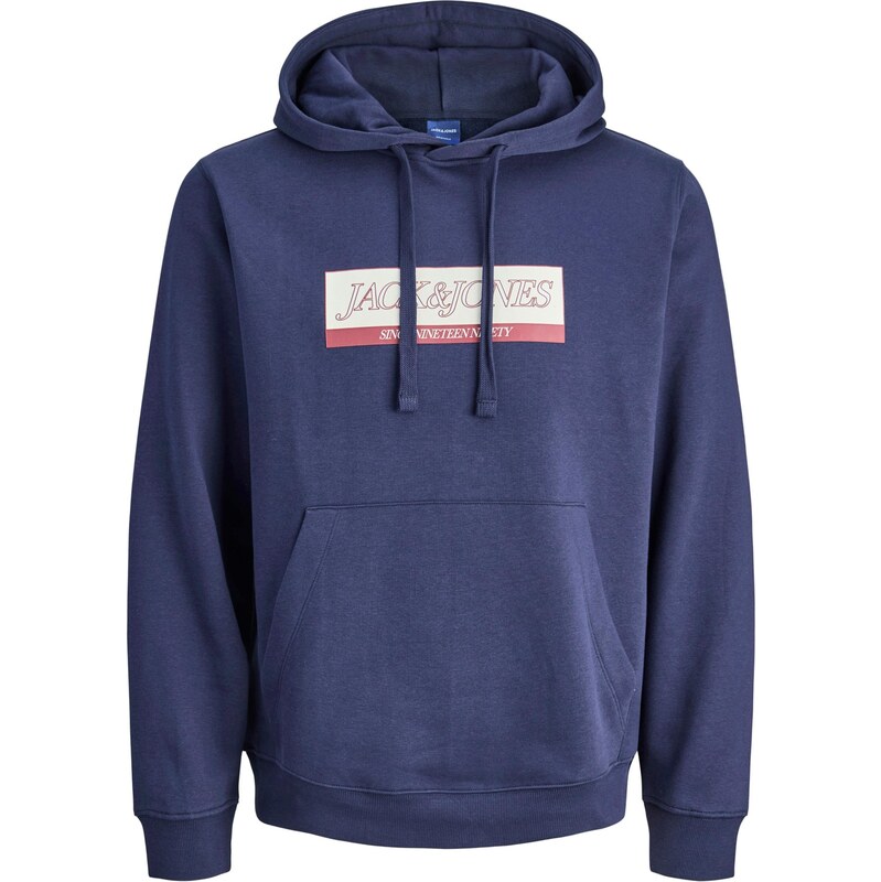 JACK & JONES Mikina JORInwood modrofialová / karmínovo červená / biela 65727172
