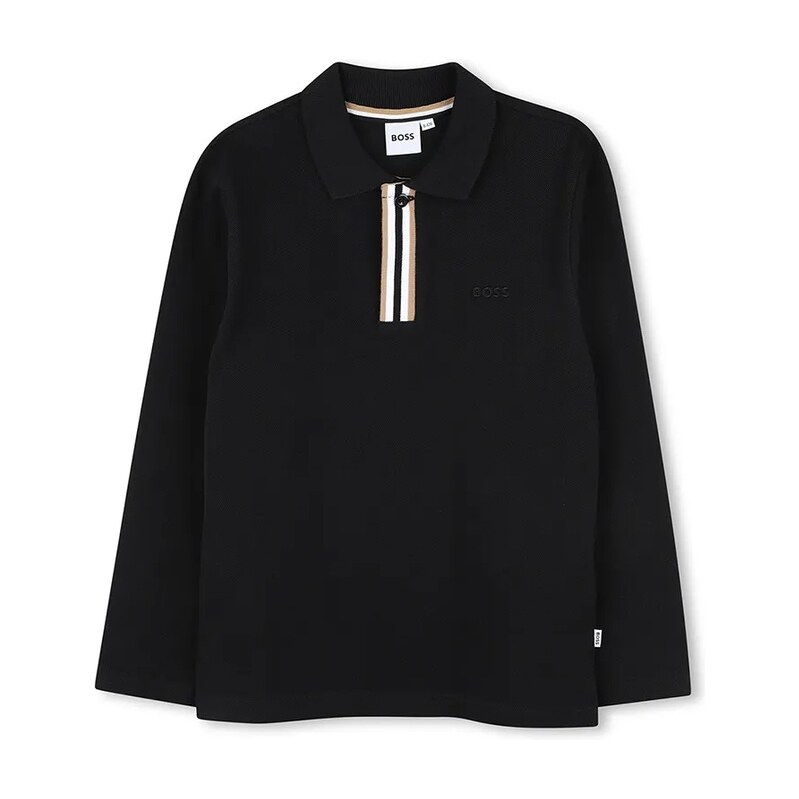 Detská bavlnená košeľa s dlhým rukávom BOSS 65726819