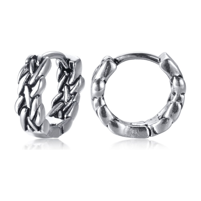 Impress Jewelry Oceľová náušnica krútený kruh 12mm Punk Braid 65228750