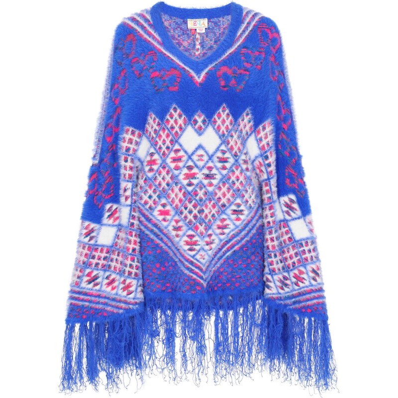 IZIA Pelerína modrozelená / červená / biela 65884701