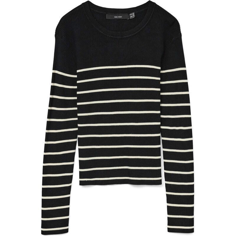 VERO MODA Sveter VMGIZELLE čierna / biela 65889337