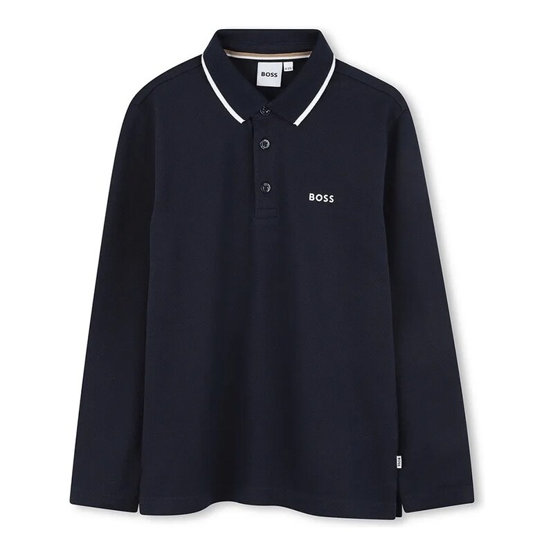 Detská bavlnená košeľa s dlhým rukávom BOSS 65727310