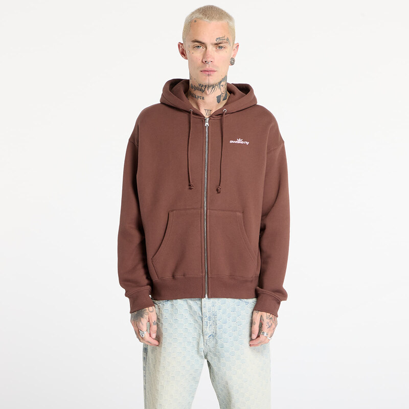 Mikina Awake NY Crown Logo Full-Zip Hoodie Brown XL 65727615