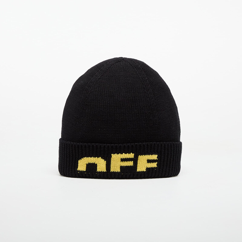 Čiapka OFF-WHITE KIDS Type Logo Beanie Black/ Yellow II 65727602
