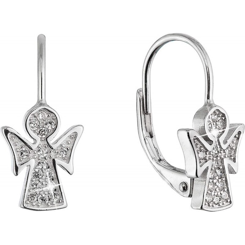 Evolution Group Nežné strieborné náušnice Anjelik so zirkónmi 11543.1 66584889