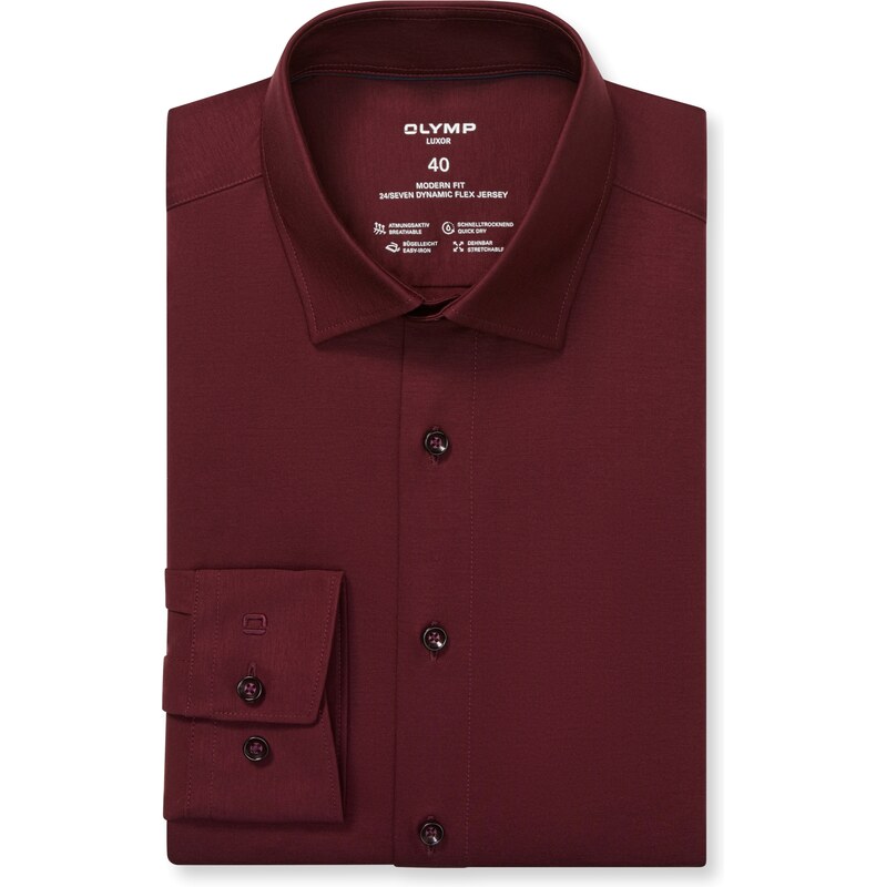Pánska bordová Flex jersey košeľa OLYMP modern fit 65728540