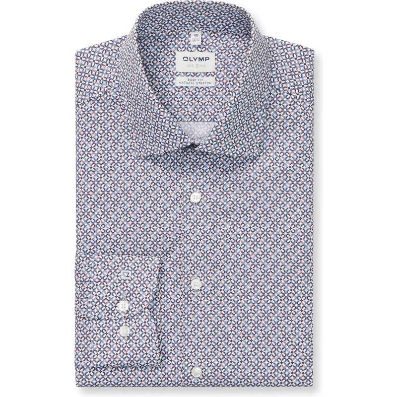 Pánska vzorovaná Natural stretch košeľa OLYMP body fit 65728542