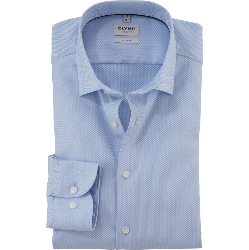 Pánska modrá košeľa so štruktúrou OLYMP body fit 65728543
