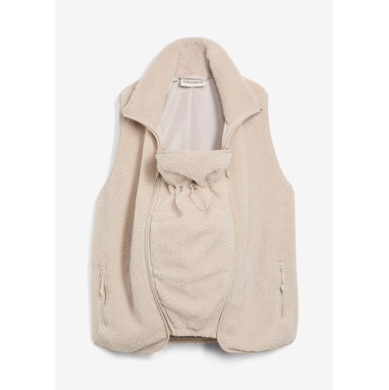 bonprix Materská vesta, 3v1, na nosenie, z Teddy flísu, farba šedá 65728823