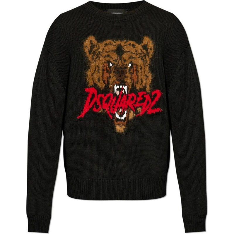 Čierny sveter Dsquared2 s potlačou 66807924
