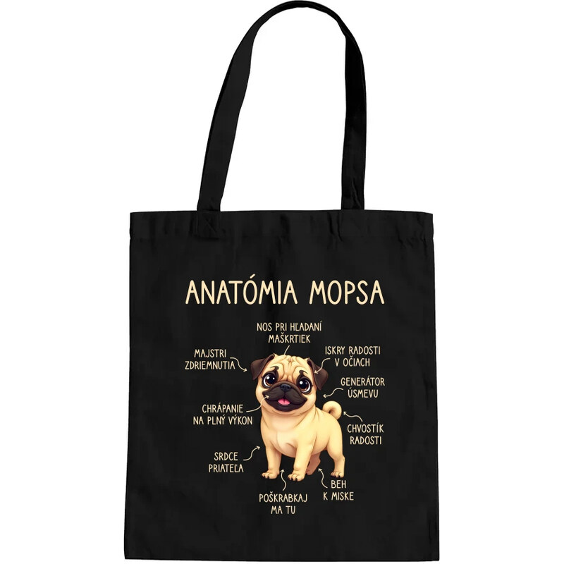 Garibald Anatómia mopsa - taška s potlačou 65729086