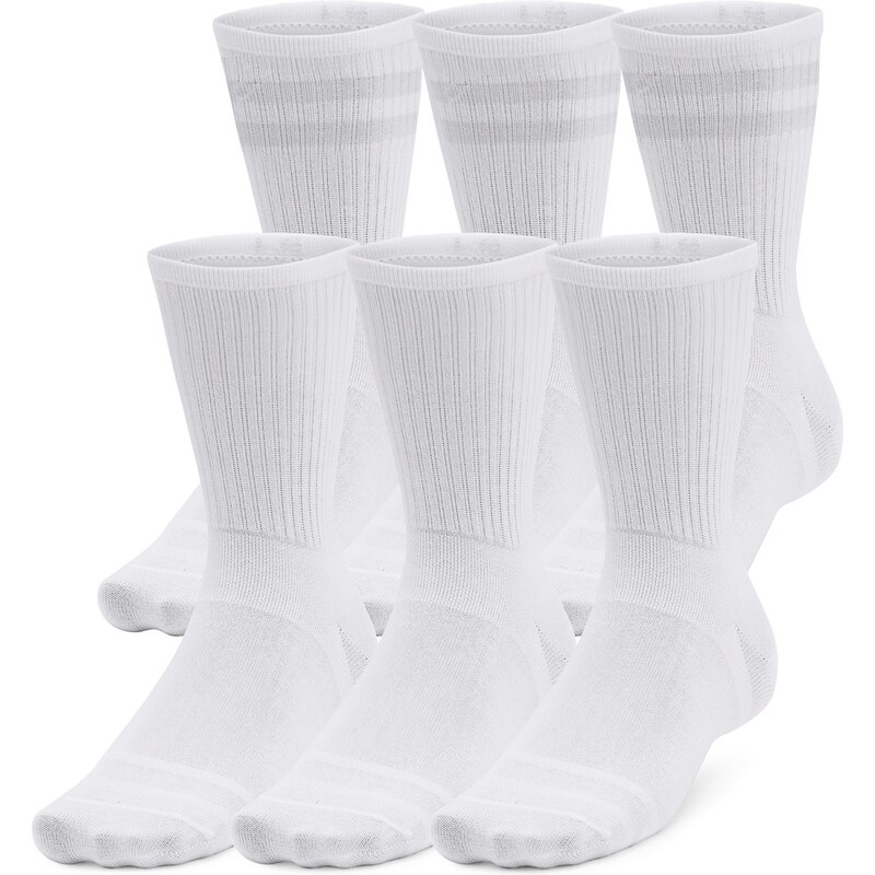 Under Armour Essential 6pk Crew Socks White / White / Halo Gray 65730383