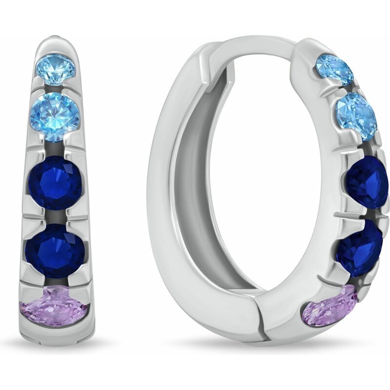 Brilio Silver Oslnivé strieborné kruhy s farebnými zirkónmi EA1222WB 66591652